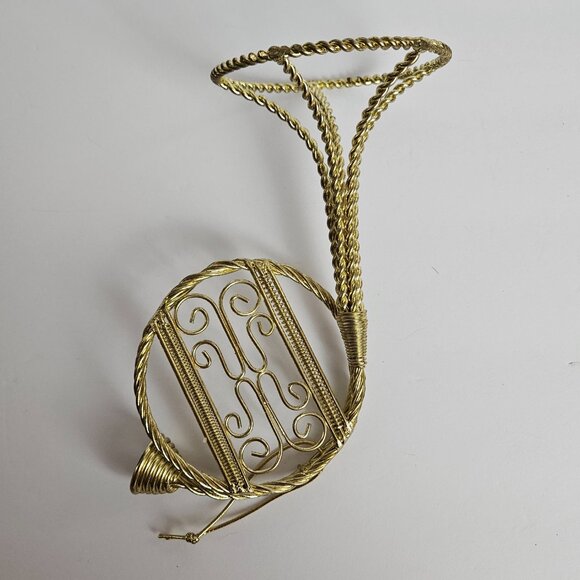 Set of 3 Vtg Gold-Tone Wire Musical Instruments French Horn, Mandolin, Violin - Picture 6 of 11
